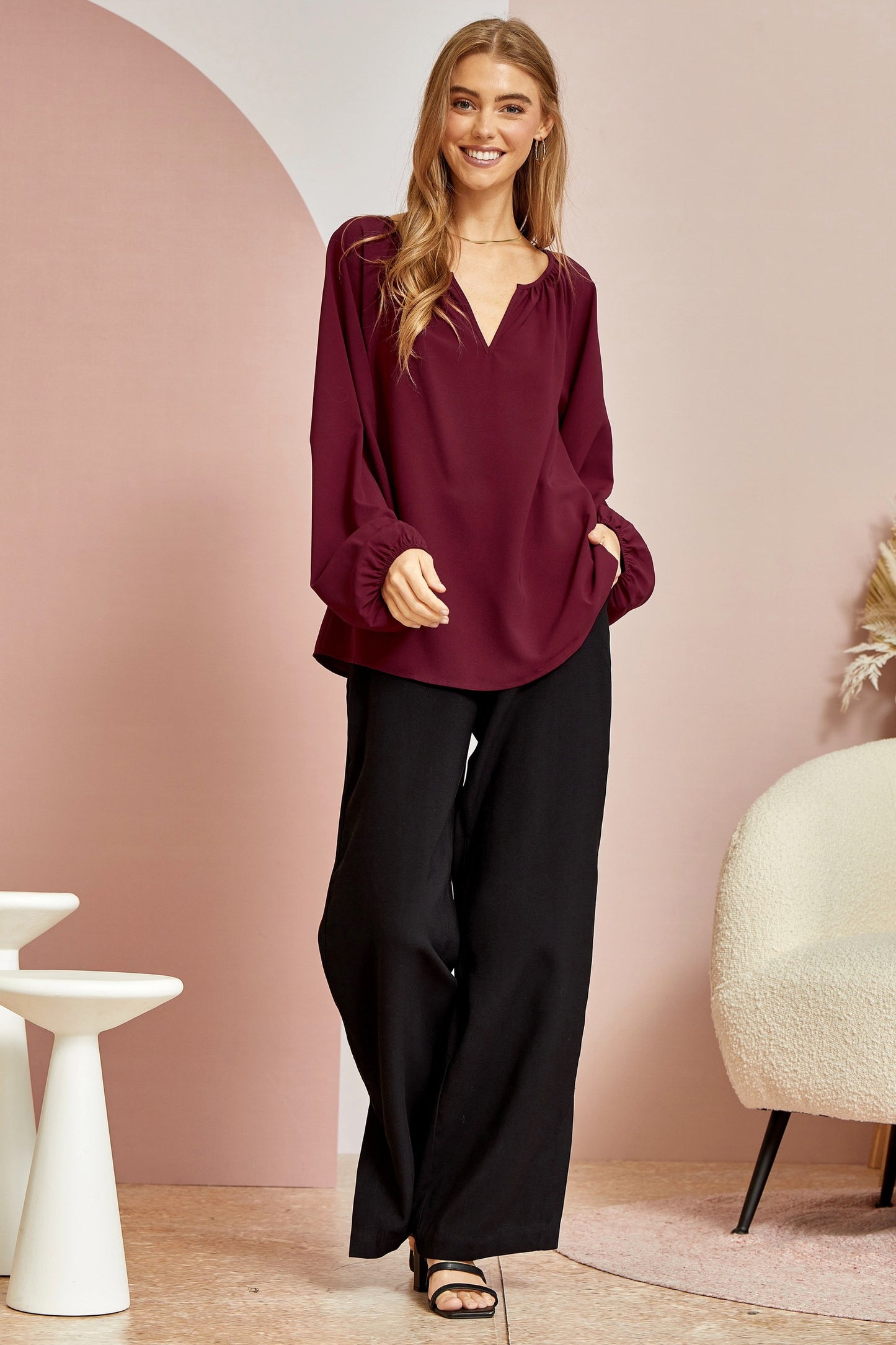 Lily Blouse (Wine)