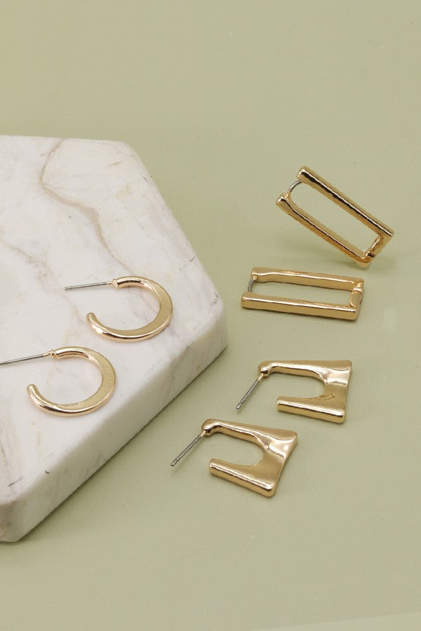 Geo Trio Earrings Set