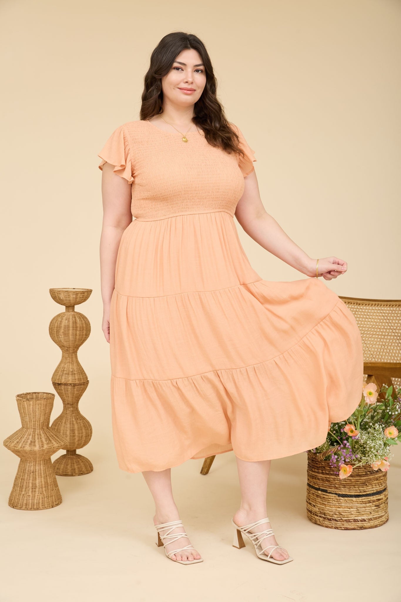 Bonnie Dress - Apricot