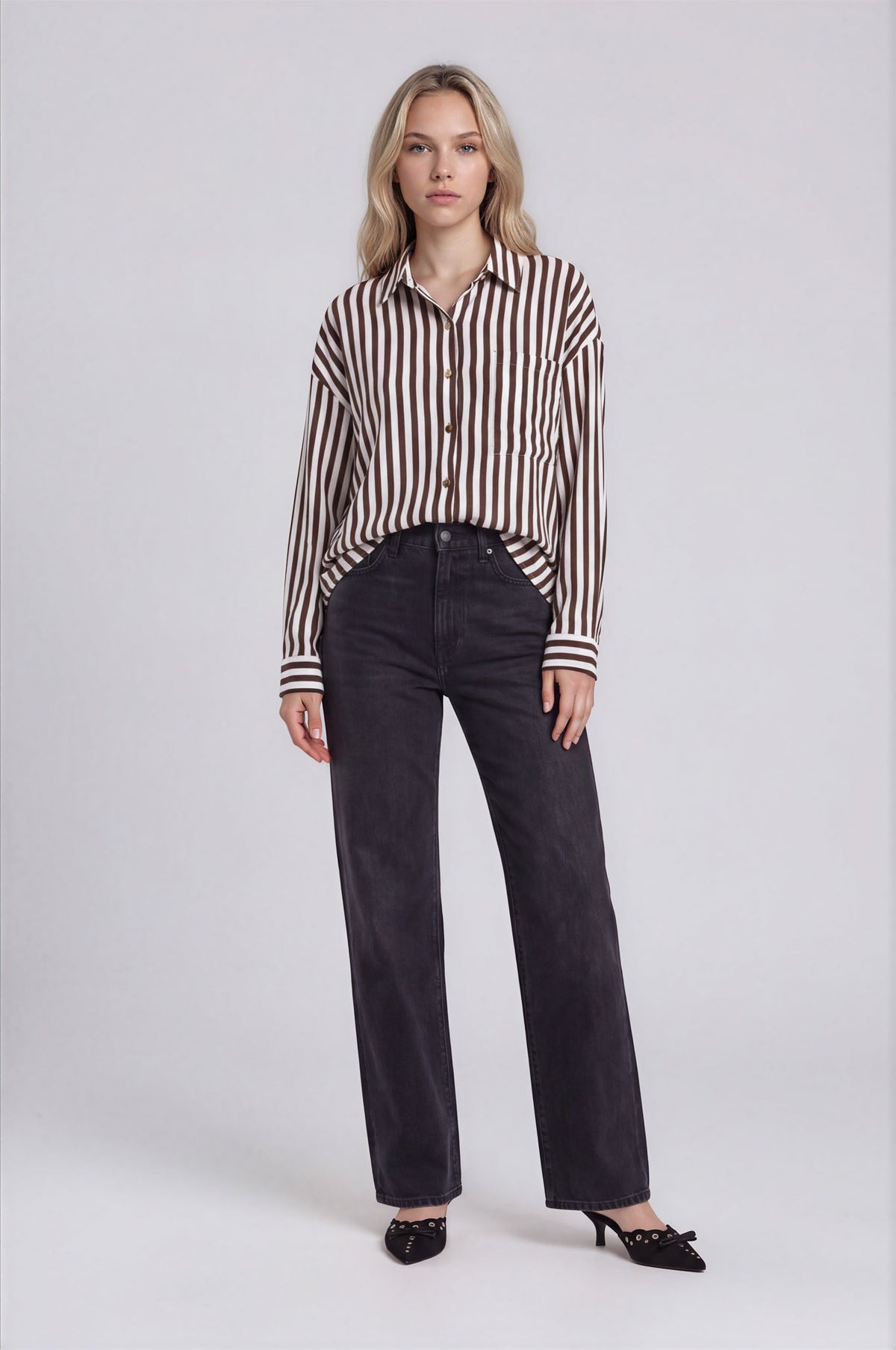Nina Button Up - Chocolate