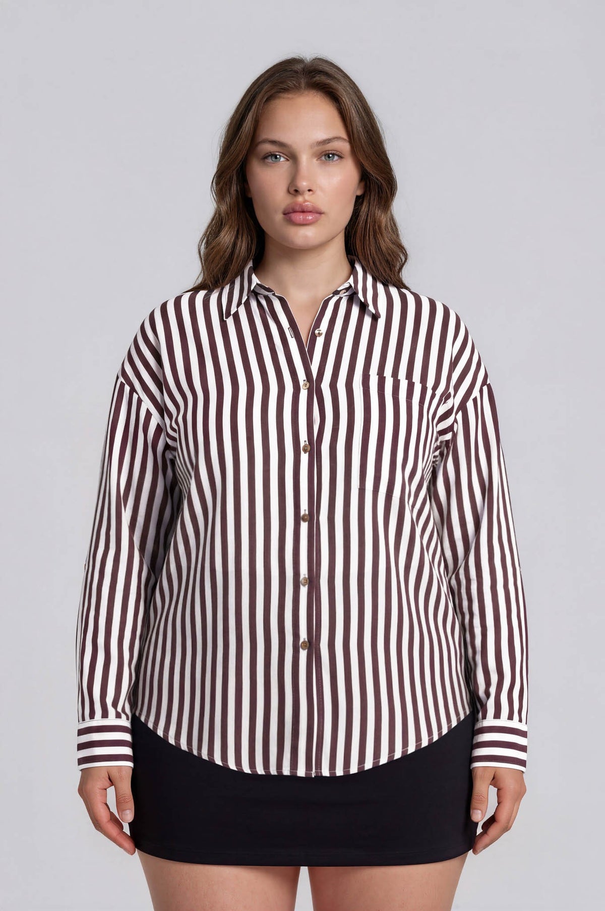 Nina Button Up - Chocolate
