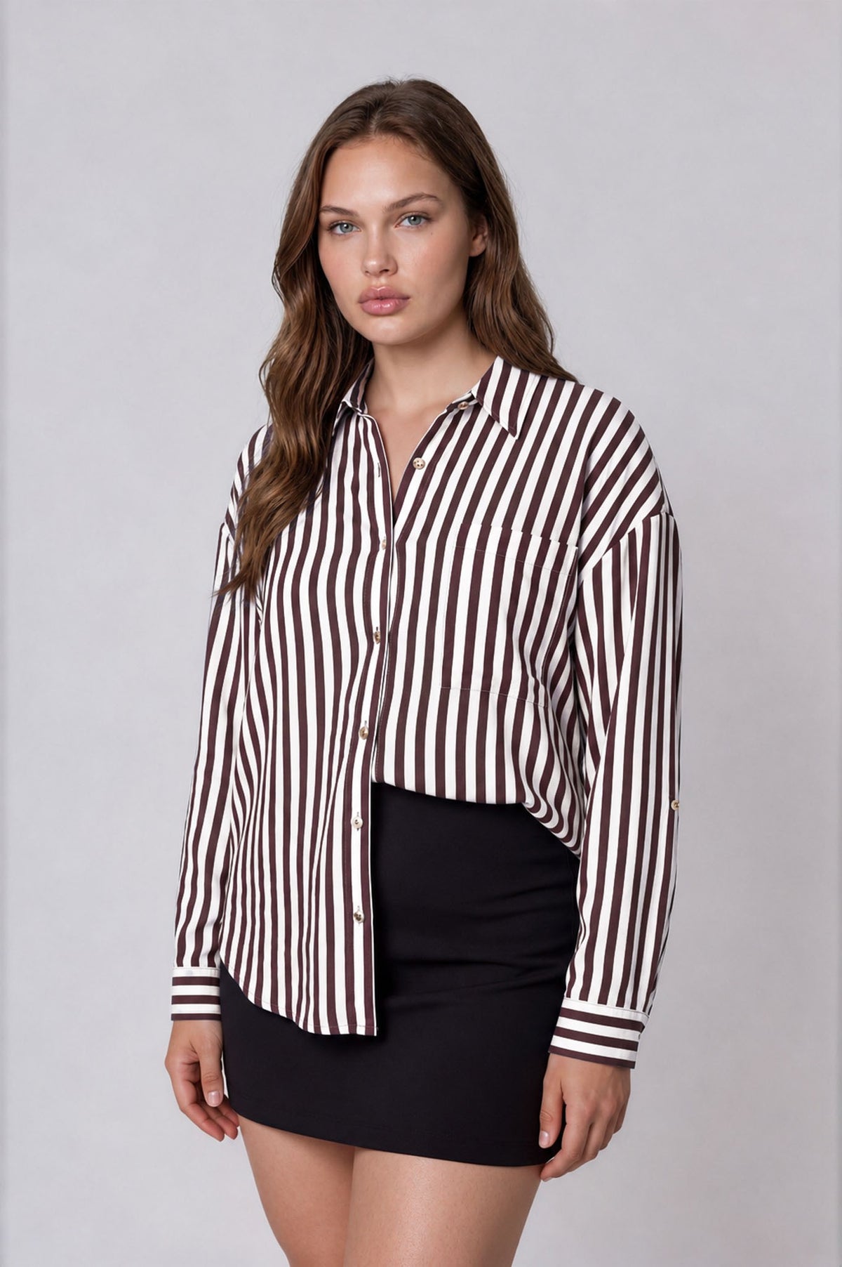 Nina Button Up - Chocolate