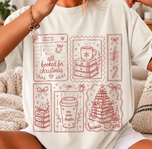 PREORDER All Booked Christmas Tee